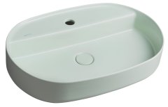 ISVEA INFINITY OVAL keramické umyvadlo na desku, 60x40cm, zelená mint 10NF65060-2T - Isvea