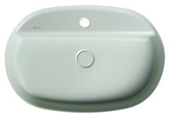 ISVEA INFINITY OVAL keramické umyvadlo na desku, 60x40cm, zelená mint 10NF65060-2T - Isvea