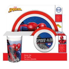 KIDS LICENSING Dětské plastové nádobí, SPIDERMAN Micro, talíř, miska, sklenice, 840456