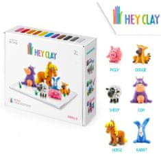 KIDS LICENSING HEY CLAY Kreativní modelovací souprava - Zvířátka (18 kusů modelovací hmoty)