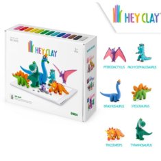 KIDS LICENSING HEY CLAY Kreativní modelovací souprava - Dinosaur (18 kusů modelovací hmoty)