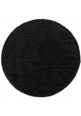 4sleep Kusový koberec KAMEL - černý O60 Černá 30/30/60 KAMEL SHAGGY Jednobarevný 1cm až 1,9cm