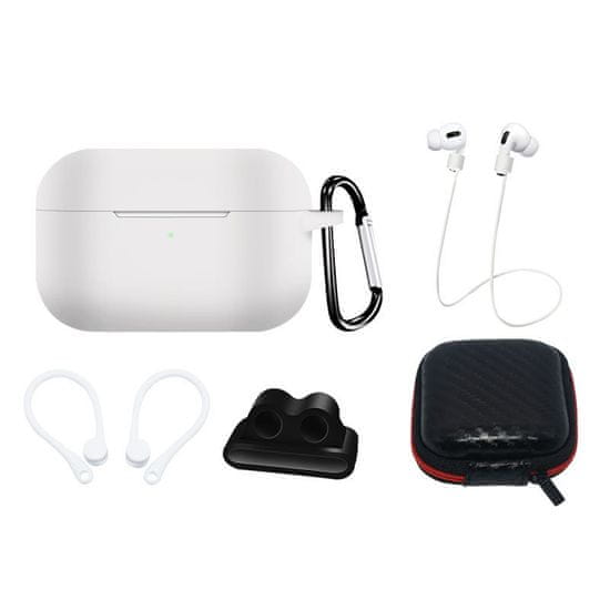 MG Case set příslušenství na Apple Airpods Pro 1/2, bílé