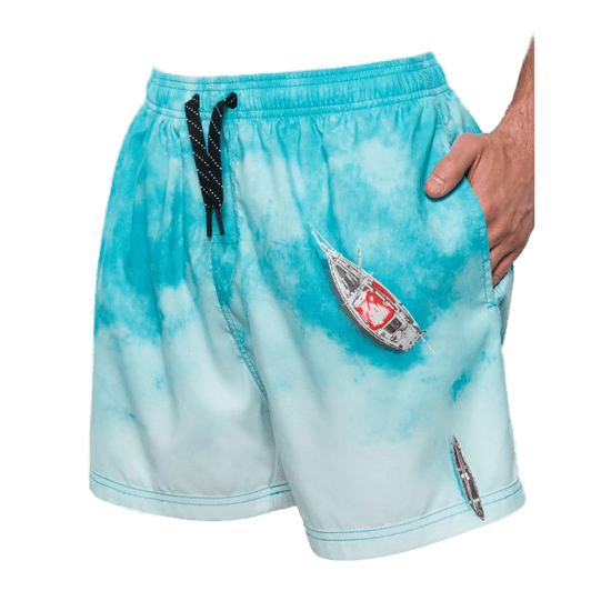 OMBRE Pánské plavecké kalhoty V8 OM-SRBS-0125 modré MDN122515