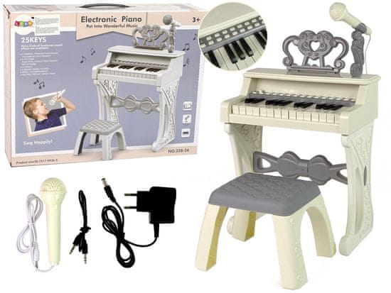 shumee Elektrický klavír tyrkysové varhany s židlí 25 kláves