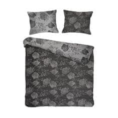 Darymex Darymex Bavlněné povlečení FLORY DARK GREY 220x200 COTTONLOVE JACQUARD tmavě šedé velké květy