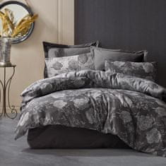 Darymex Darymex Bavlněné povlečení FLORY DARK GREY 220x200 COTTONLOVE JACQUARD tmavě šedé velké květy