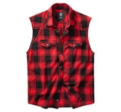 BRANDIT košile Checkshirt sleeveless červená-černá Velikost: 5XL