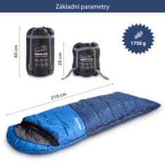 KEENFLEX Třísezónní spací pytel Twin Zips -11,7°C, modrá