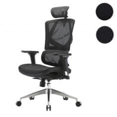 MCW Kancelářská židle J89, ergonomická kancelářská židle, bederní opěrka, vysoké opěradlo, 3D područky ~ Mesh black