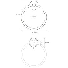 SAPHO X-ROUND BLACK držák ručníků kruh, černá XR411B - Sapho