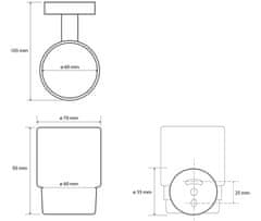 SAPHO X-ROUND BLACK sklenka, mléčné sklo, černá mat XR903B - Sapho