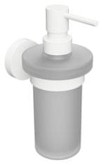 SAPHO X-ROUND WHITE dávkovač mýdla 230ml, mléčné sklo, bílá mat XR101W - Sapho