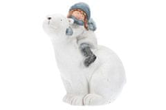 Autronic Holčička na ledním medvědovi, vánoční dekorace, magnéziová keramika MT442