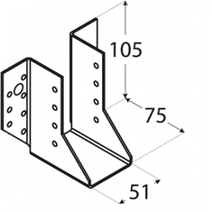 DOMAX WB10 - trámová botka 51x105x75x2,0 mm