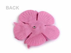 Kraftika 10ks růžová sv. textilní květ 3d 53mm s perlou