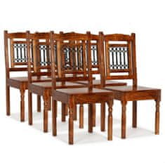 Vidaxl Jídelní židle 6 ks masiv sheeshamový povrch klasický styl