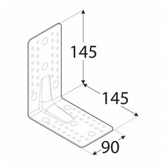 DOMAX KP7 - úhelník s prolisem 145x145x90x2,5 mm