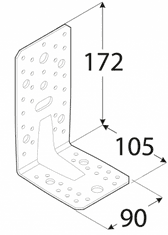 DOMAX KP6 - úhelník s prolisem 172x105x90x3 mm