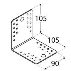 DOMAX KL5 - úhelník spojovací 105x105x90x2,5 mm