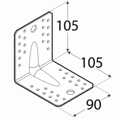 DOMAX KP2 - úhelník s prolisem 105x105x90x3,0mm