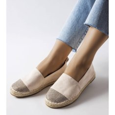 Béžové mokasíny espadrille velikost 38