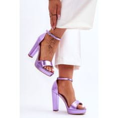 Sandály na vysokém podpatku fialové velikost 40