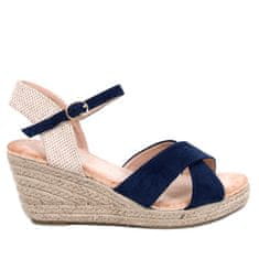 Sandály espadrille na jehlovém podpatku Blue velikost 39