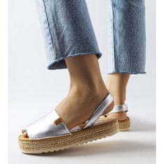 Stříbrné espadrilky na platformě velikost 40