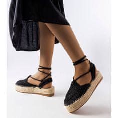 Černé šněrovací espadrilky velikost 40