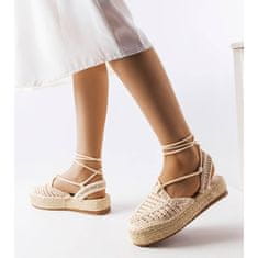 Béžové vázané espadrilky velikost 40