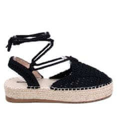 Dámské šňůrkové espadrilky Black velikost 40