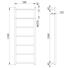 SAPHO SHICK nástěnný sušák ručníků 500x1344 mm, kulatý, chrom SH500 - Sapho