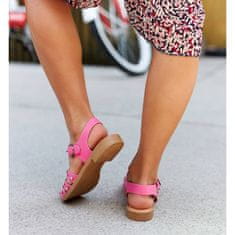 Růžové sandály zdobené zirkony velikost 39