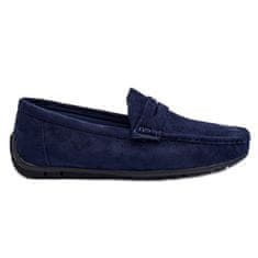 Pánské semišové mokasíny Navy Blue velikost 46