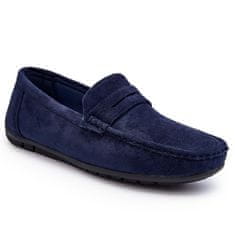 Pánské semišové mokasíny Navy Blue velikost 46