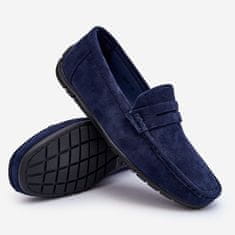 Pánské semišové mokasíny Navy Blue velikost 46