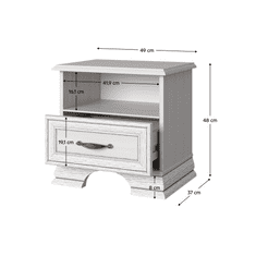 BPS-koupelny Noční stolek 1S, woodline krém, TIFFY 11
