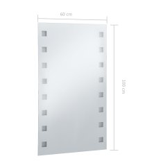 Vidaxl Koupelnové nástěnné zrcadlo s LED osvětlením 60 x 100 cm