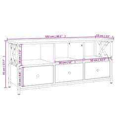 Vidaxl TV skříňka černá 102 x 33 x 45 cm kompozitní dřevo a železo