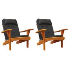 Greatstore Podušky na židli Adirondack 2 ks černé oxfordská látka