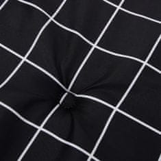 Greatstore Podušky na zahradní židli 2 ks černé kárované 40x40x3 cm textil