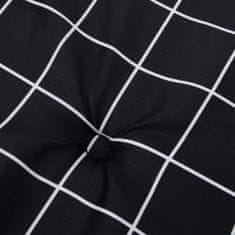 Greatstore Podušky na zahradní židli 2 ks černé kárované 50x50x3 cm textil