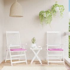 Vidaxl Podušky na zahradní židli 2 ks růžové 40 x 40 x 3 cm textil