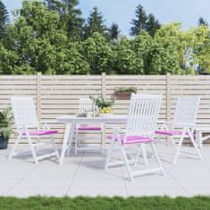 Vidaxl Podušky na zahradní židli 4 ks růžové 40 x 40 x 3 cm textil