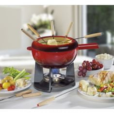 Spring Sada sýrového fondue, 8 míst, 2,0 l, litina, červené FONDUE / jaro