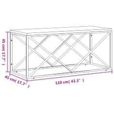 Vidaxl Konferenční stolek nerezová ocel a masivní recyklované dřevo
