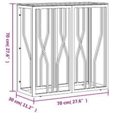 Greatstore Konzolový stolek 70 x 30 x 70 cm nerezová ocel a sklo