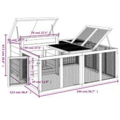 Petromila Králíkárna moka 144 x 123 x 67,5 cm masivní borové dřevo