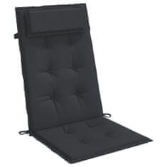 Vidaxl Podušky na židli s vysokým opěradlem 6 ks černé látka oxford